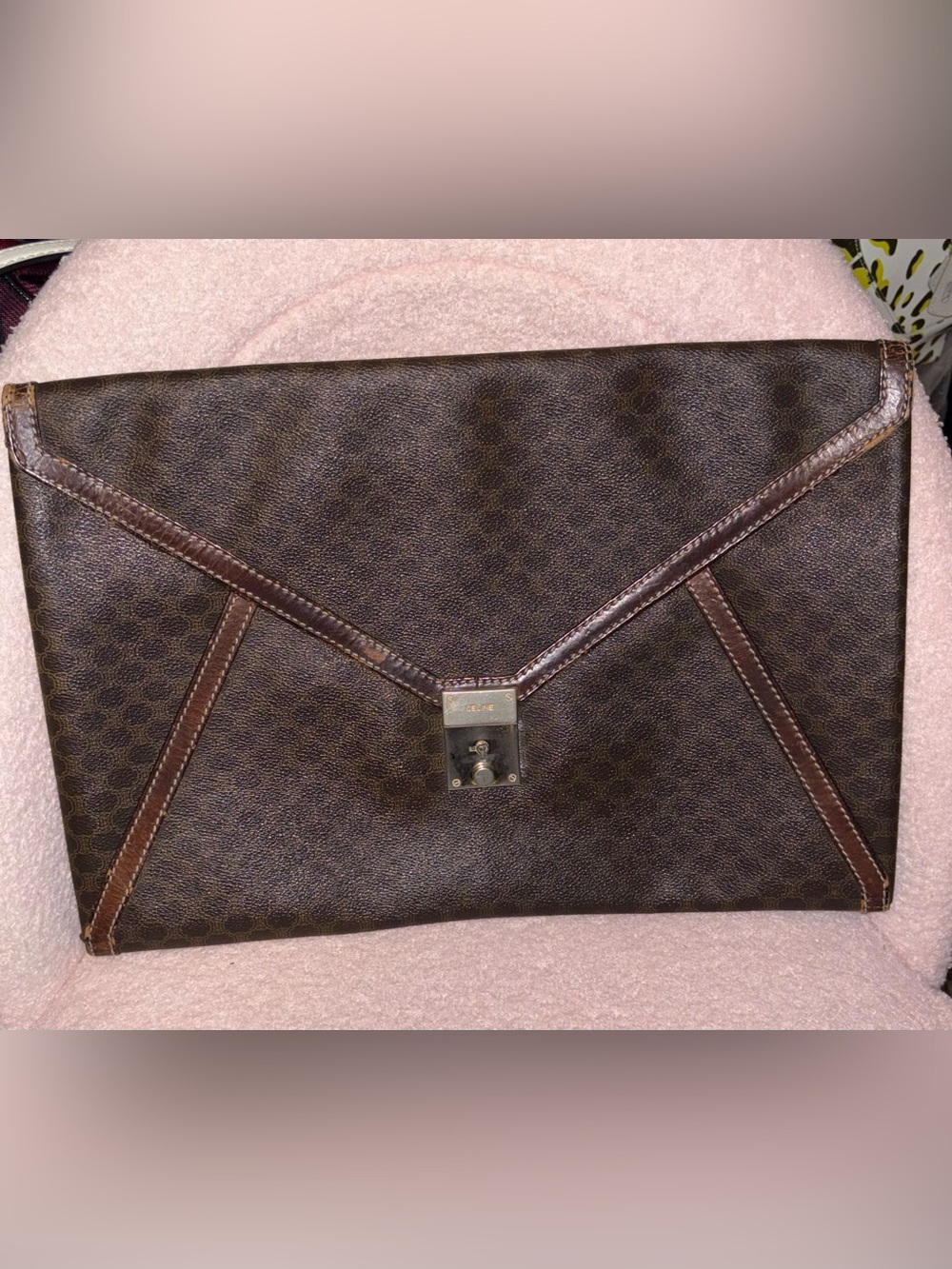 CelineEnvelope Style Leather vintage Clutch